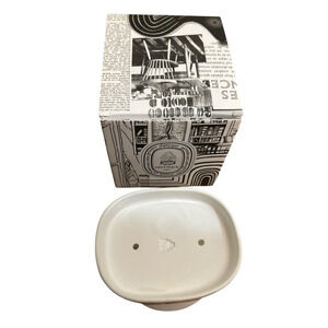 DIPTYQUE OVAL SOAP BAR DISH HOLDER STAND WHITE ENAMELED PORCELAIN NEW